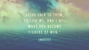 Jesus Walks On Water: A Bible Verse Inspirational Scene Wallpaper