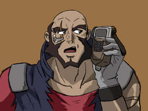 Jet Black From Cowboy Bebop Standing Tall In Action Wallpaper