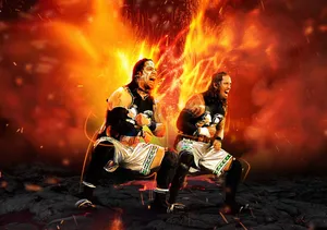 Jey Uso And Jimmy Uso On Fire Wallpaper