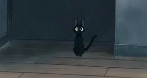 Jiji Cat - The Magical Black Cat In Studio Ghibli's Kiki's Delivery Service Wallpaper