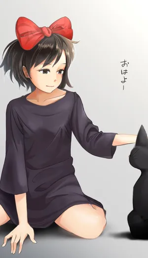 Jiji The Black Cat From Studio Ghibli Wallpaper