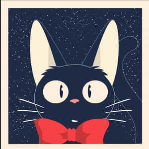 Jiji The Black Cat Perched On A Branch Wallpaper