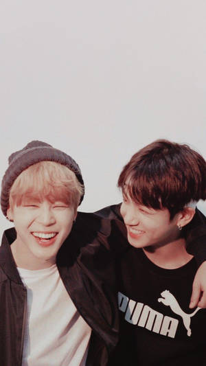 Jikook Laughing Puma Shirt Wallpaper