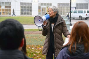 Jill Stein Speaking Through Megaphone Wallpaper