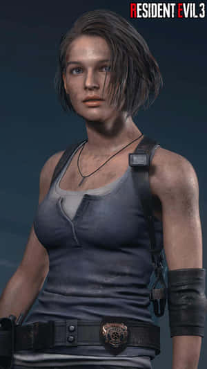 Jill Valentine Evoking Strength And Determination Wallpaper