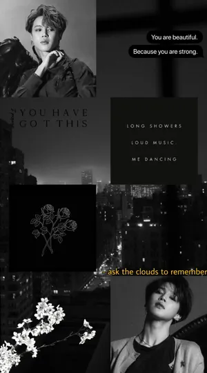 Jimin Collage Bts Black Aesthetic Wallpaper