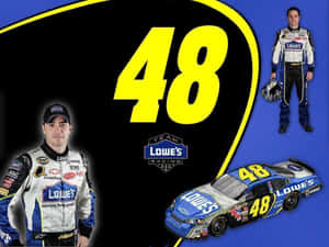 Jimmie Johnson On The Race Track Wallpaper