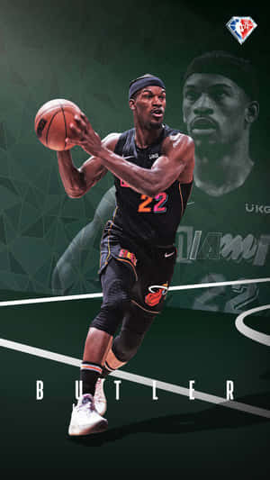 Jimmy Butler Miami Heat Action Shot Wallpaper