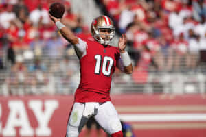 Jimmy Garoppolo In Action - San Francisco 49ers Quarterback Wallpaper