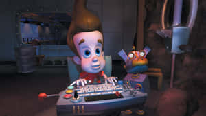 Jimmy Neutron Boy Genius And Goddard Watching Wallpaper