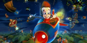Jimmy Neutron Boy Genius Waving At Ufos Wallpaper