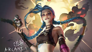 Jinx Arcane Chomper Grenade Wallpaper