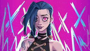 Jinx Arcane X Marks Background Wallpaper