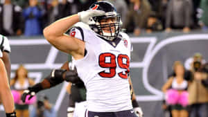 Jj Watt, Houston Texans Defender And 3-time Nfl Defensive Player Of The Year Wallpaper