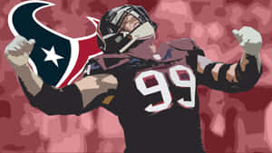 Jj Watt Leading The Houston Texans To A Playoff Victory Wallpaper