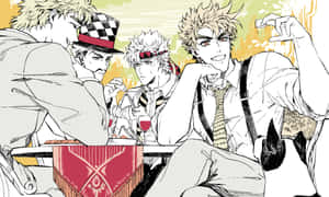 Jo Jo Characters Casual Gathering Illustration Wallpaper