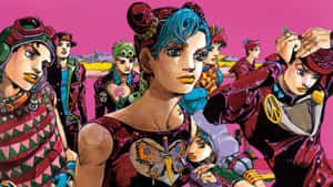 Jo Jos Bizarre Adventure Colorful Characters Wallpaper