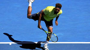 Jo-wilfried Tsonga One Leg Up Wallpaper