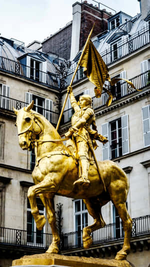 Joan Of Arc Golden Statue Wallpaper