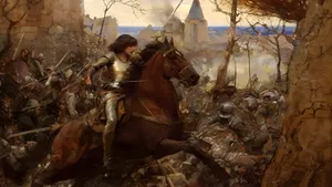 Joan Of Arc Leading Battle Wallpaper