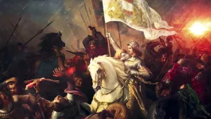 Joan Of Arc Leading Battle Wallpaper