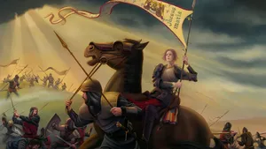 Joan Of Arc Leading Battle Wallpaper