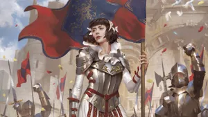 Joan Of Arc Leading Charge Wallpaper