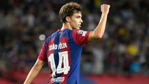 Joao Felix Celebratingonthe Pitch Wallpaper