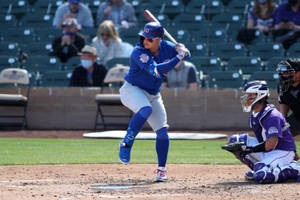 Joc Pederson In Action For The Cubs Wallpaper