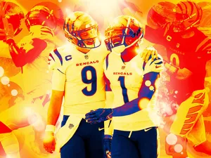 Joe Burrow Jamarr Chase Bengals Dynamic Duo Wallpaper