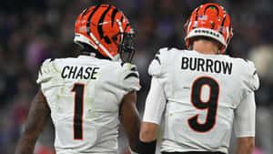 Joe Burrow Jamarr Chase Bengals Uniforms Wallpaper