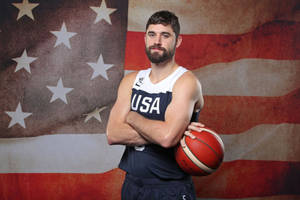 Joe Harris Powering Through For Team Usa Basketball Wallpaper