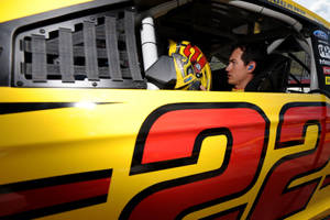 Joey Logano Inside Racing Car Wallpaper