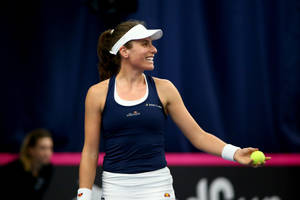 Johanna Konta Holding Tennis Ball Wallpaper