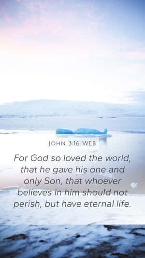 John_3_16_ Inspirational_ Scripture_ Over_ Icy_ Landscape Wallpaper