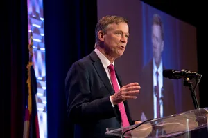 John Hickenlooper Delivering A Speech Wallpaper