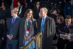 John Hickenlooper Smiling At His Family Wallpaper