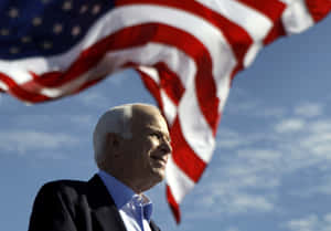 John Mc Cainwith American Flag Wallpaper