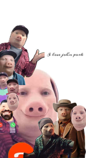 John Pork Character Collage Wallpaper