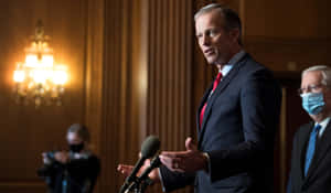 John Thune Speaking With Gestures Wallpaper