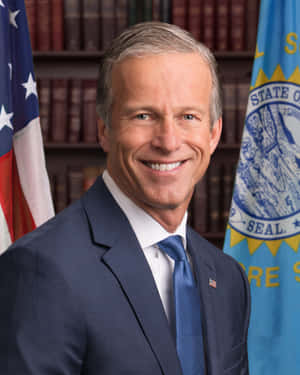 John Thune Us And State Flag Wallpaper