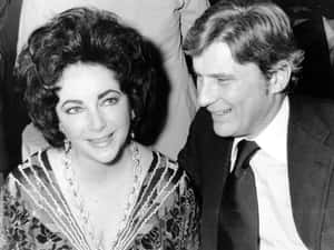 John Warner Smiling With Elizabeth Taylor Desktop Wallpaper