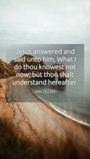 John137 Biblical Quote Beach Scene Wallpaper