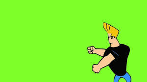 Johnny Bravo Neon Green Wallpaper