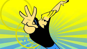 Johnny Bravo Yellow Blue Wallpaper