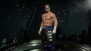 Johnny Cage In A Dynamic Fighting Pose With His Signature Sunglasses. Wallpaper