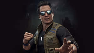 Johnny Cage In Action Against His Opponent In A Fierce Battle Wallpaper