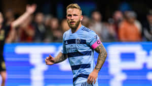 Johnny Russell In Action For Sporting Kansas City Against Atlanta United 2022. Wallpaper