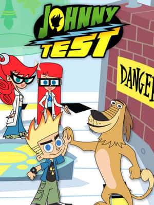 Johnny Test And Dukey Posing Together In An Action-packed Scene Wallpaper