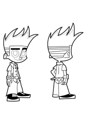 Johnny Test, Dukey, And Susan & Mary Test In Their Laboratory Wallpaper